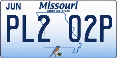 MO license plate PL2O2P