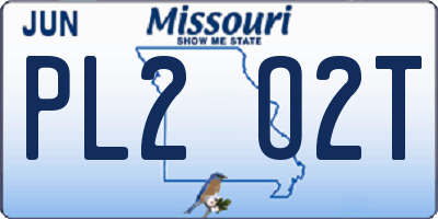 MO license plate PL2O2T