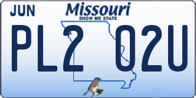 MO license plate PL2O2U
