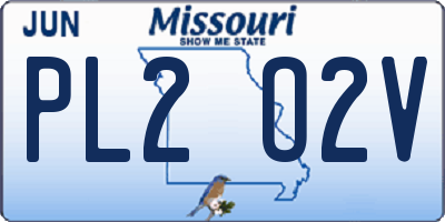 MO license plate PL2O2V