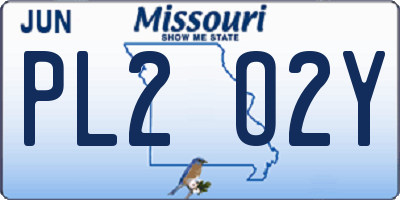 MO license plate PL2O2Y