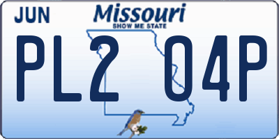MO license plate PL2O4P