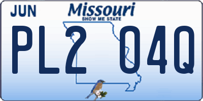 MO license plate PL2O4Q