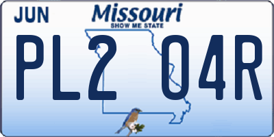 MO license plate PL2O4R