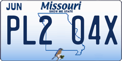 MO license plate PL2O4X