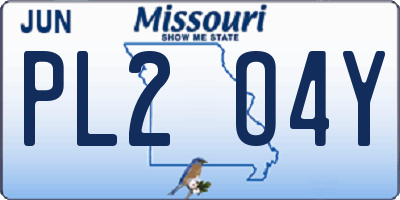 MO license plate PL2O4Y