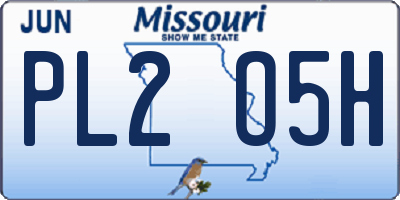 MO license plate PL2O5H
