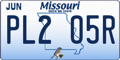 MO license plate PL2O5R