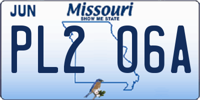 MO license plate PL2O6A