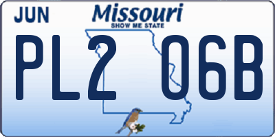 MO license plate PL2O6B