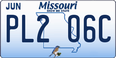 MO license plate PL2O6C