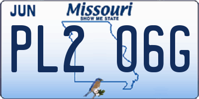 MO license plate PL2O6G