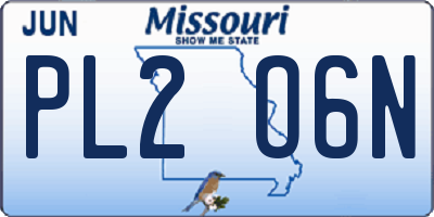 MO license plate PL2O6N