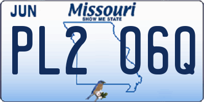 MO license plate PL2O6Q
