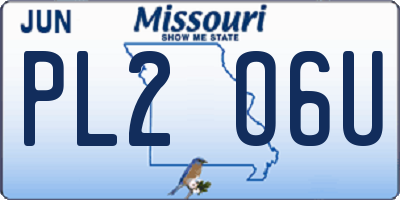 MO license plate PL2O6U
