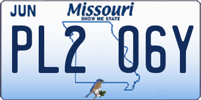 MO license plate PL2O6Y