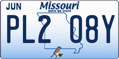 MO license plate PL2O8Y