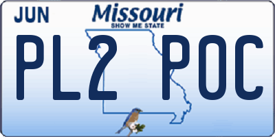 MO license plate PL2P0C