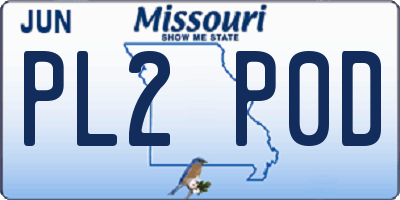 MO license plate PL2P0D