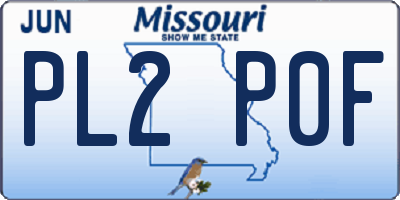 MO license plate PL2P0F
