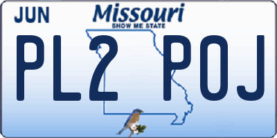 MO license plate PL2P0J