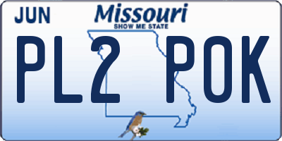 MO license plate PL2P0K