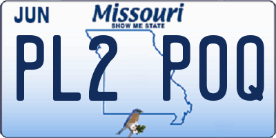 MO license plate PL2P0Q