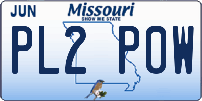 MO license plate PL2P0W
