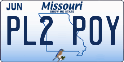 MO license plate PL2P0Y