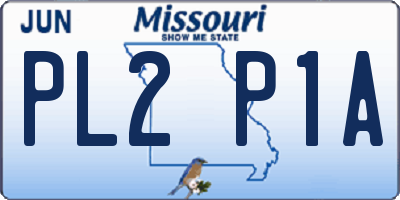 MO license plate PL2P1A