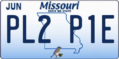 MO license plate PL2P1E