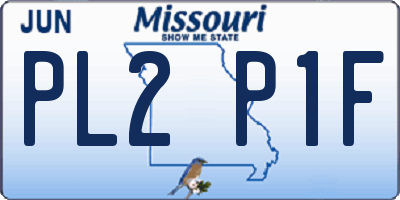 MO license plate PL2P1F