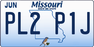 MO license plate PL2P1J
