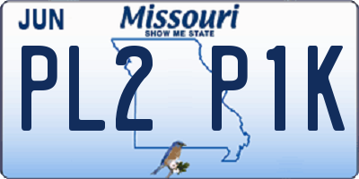 MO license plate PL2P1K