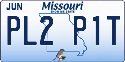 MO license plate PL2P1T