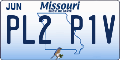 MO license plate PL2P1V