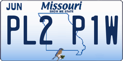 MO license plate PL2P1W