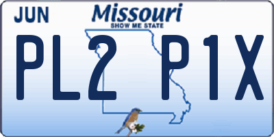 MO license plate PL2P1X