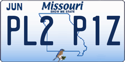 MO license plate PL2P1Z