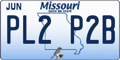 MO license plate PL2P2B