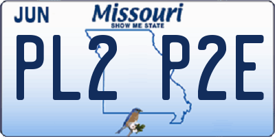 MO license plate PL2P2E