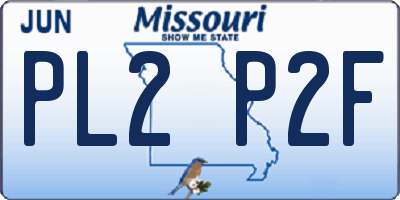 MO license plate PL2P2F