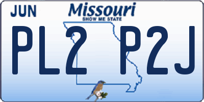 MO license plate PL2P2J