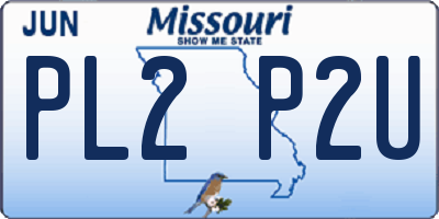 MO license plate PL2P2U