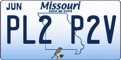 MO license plate PL2P2V