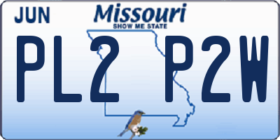 MO license plate PL2P2W