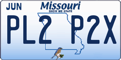 MO license plate PL2P2X