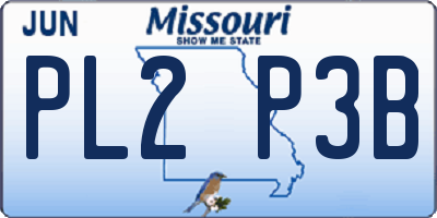 MO license plate PL2P3B
