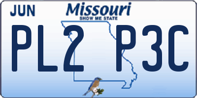 MO license plate PL2P3C