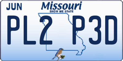 MO license plate PL2P3D